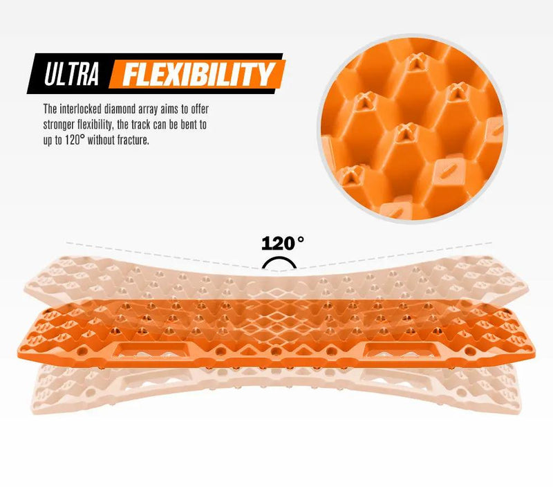 Bunker Indust Recovery Tracks Farm Jack Base 10T Board Sand Mud Snow OffRoad 4WD - Orange by Kiwi Offroad