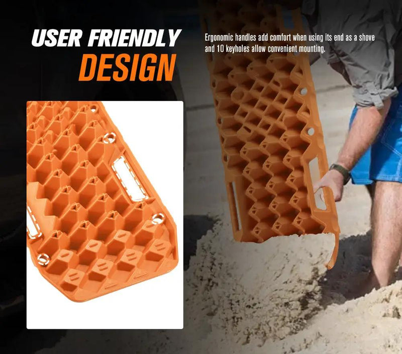 Bunker Indust Recovery Tracks Farm Jack Base 10T Board Sand Mud Snow OffRoad 4WD - Orange by Kiwi Offroad