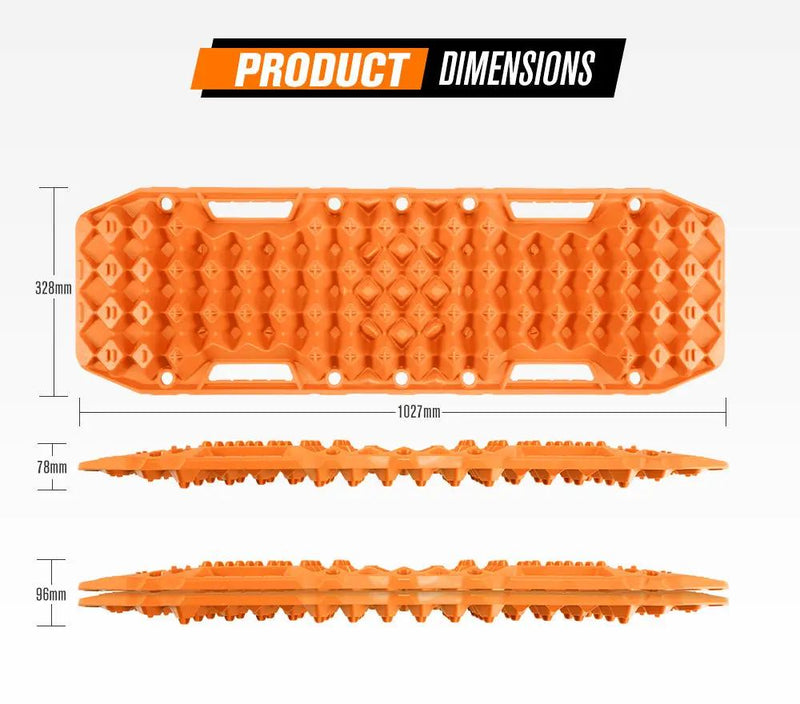 Bunker Indust Recovery Tracks Farm Jack Base 10T Board Sand Mud Snow OffRoad 4WD - Orange by Kiwi Offroad