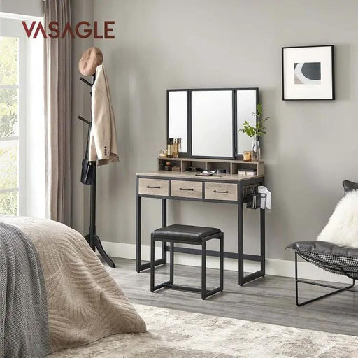 VASAGLE Makeup Vanity with Stool Dressing Table by The Shopsite