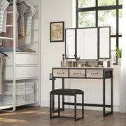 VASAGLE Makeup Vanity with Stool Dressing Table by The Shopsite