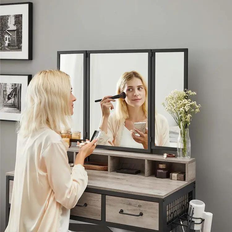 VASAGLE Makeup Vanity with Stool Dressing Table by The Shopsite