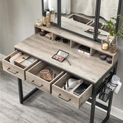 VASAGLE Makeup Vanity with Stool Dressing Table by The Shopsite