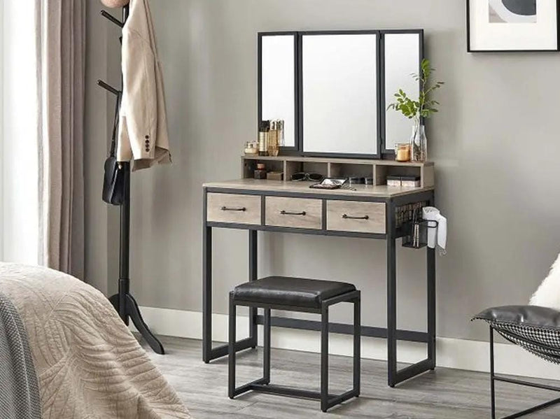 VASAGLE Makeup Vanity with Stool Dressing Table by The Shopsite