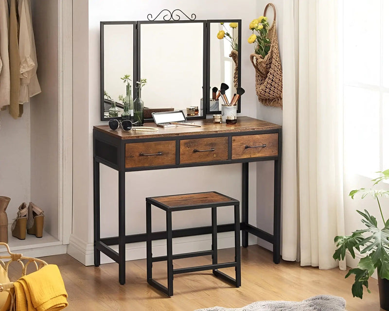Dressing Table Vanity Table Set with Stool by The Shopsite
