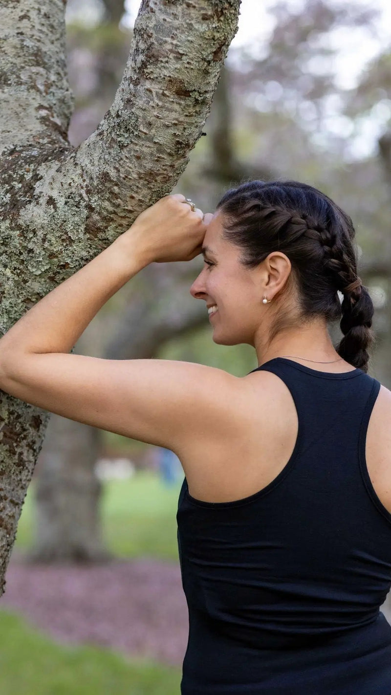 Women's Racerback Tank Top - Merino Blend, Black by Merino 365 NZ