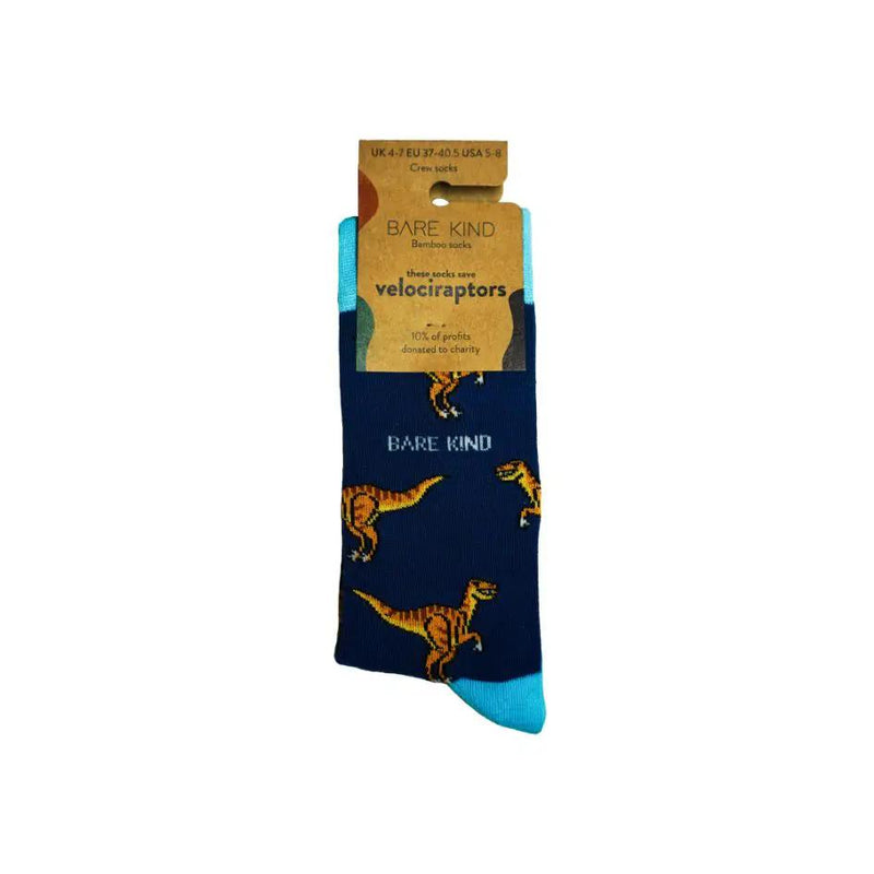 Save the Velociraptors Bamboo Socks by Barekind NZ