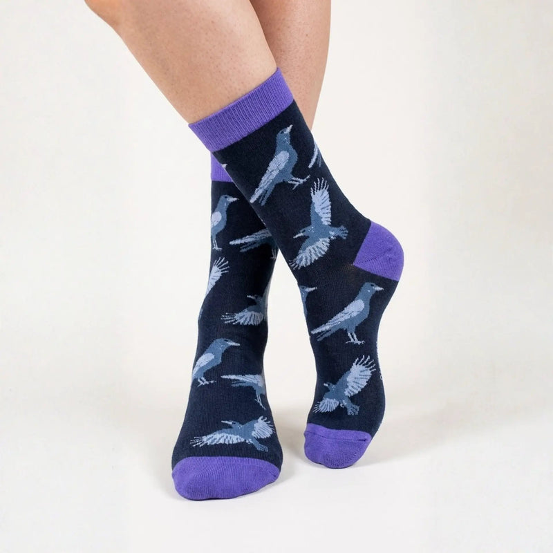 Save the Raven Bamboo Socks by Barekind NZ