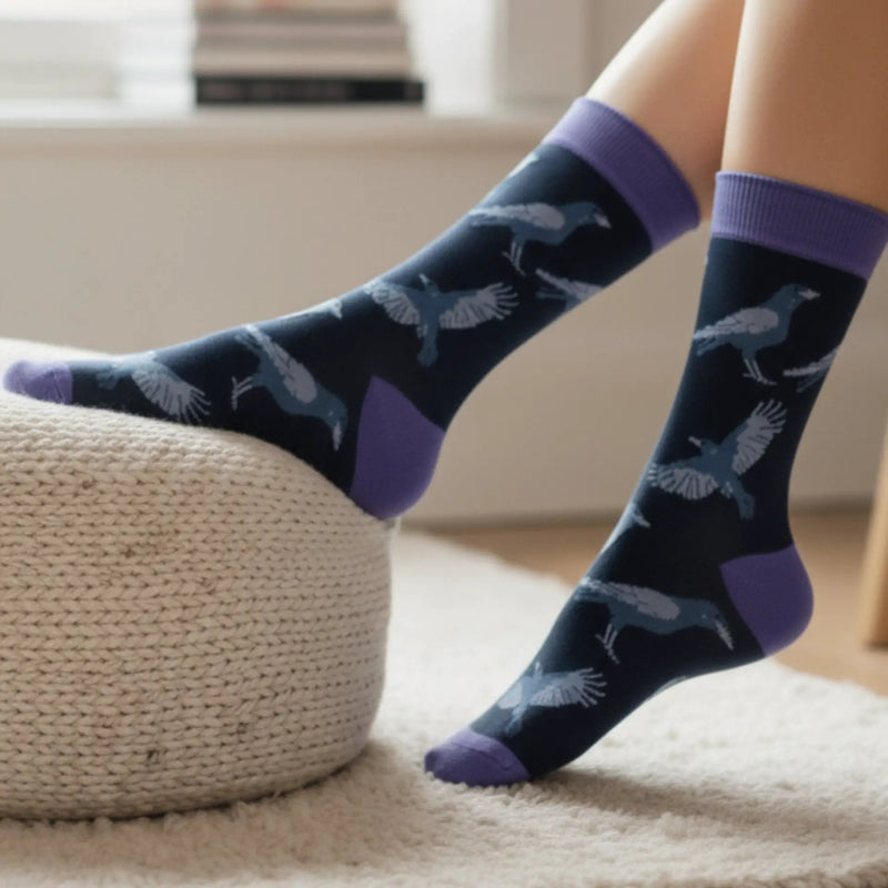 Save the Raven Bamboo Socks by Barekind NZ