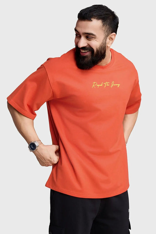 Respect The Journey Oversized T-shirt Orange by Fuaark Nz
