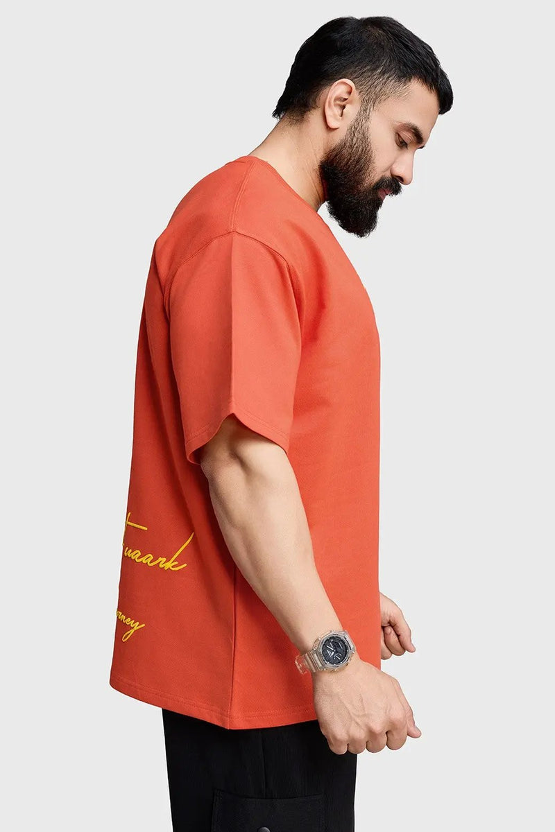 Respect The Journey Oversized T-shirt Orange by Fuaark Nz