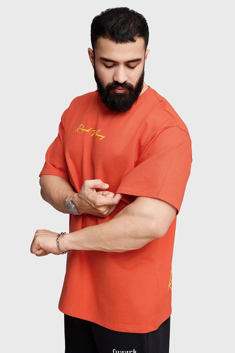 Respect The Journey Oversized T-shirt Orange by Fuaark Nz