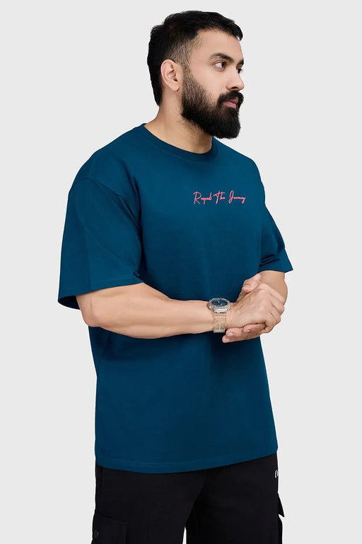 Respect The Journey Oversized T-shirt Teal by Fuaark Nz