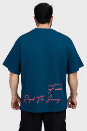 Respect The Journey Oversized T-shirt Teal by Fuaark Nz