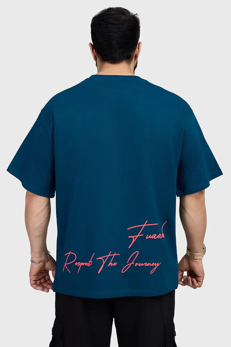 Respect The Journey Oversized T-shirt Teal by Fuaark Nz