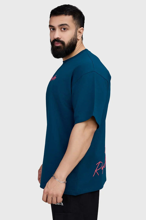 Respect The Journey Oversized T-shirt Teal by Fuaark Nz