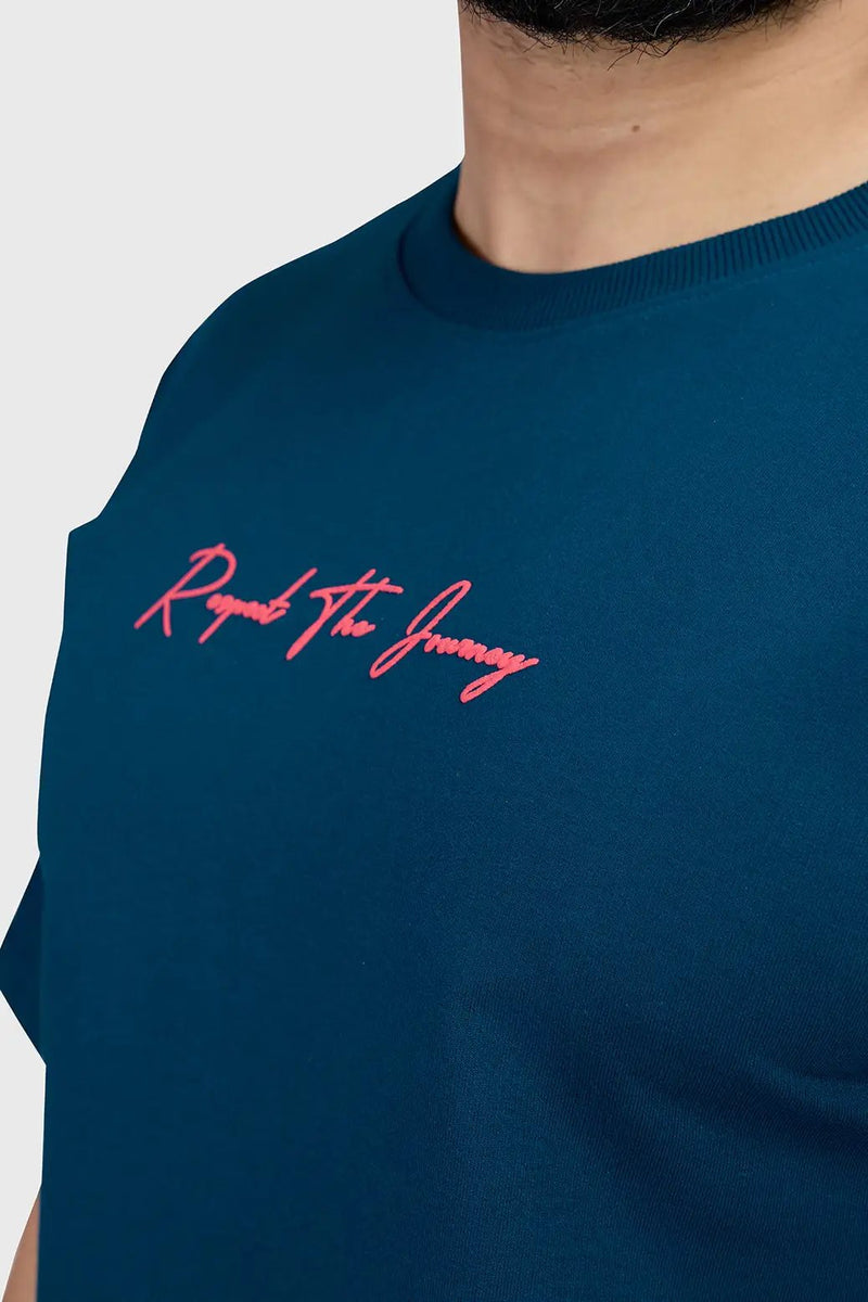 Respect The Journey Oversized T-shirt Teal by Fuaark Nz