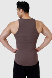 Ribbed Tank Brown by Fuaark Nz