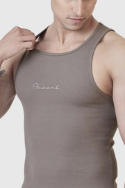 Ribbed Tank Warm Beige by Fuaark Nz