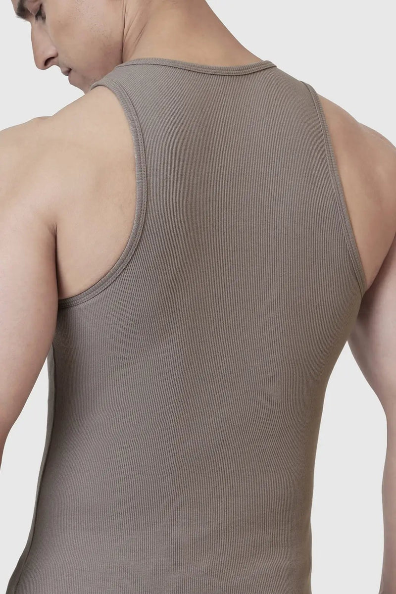 Ribbed Tank Warm Beige by Fuaark Nz
