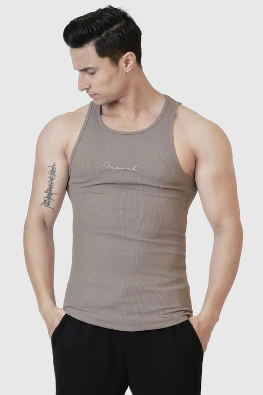 Ribbed Tank Warm Beige by Fuaark Nz