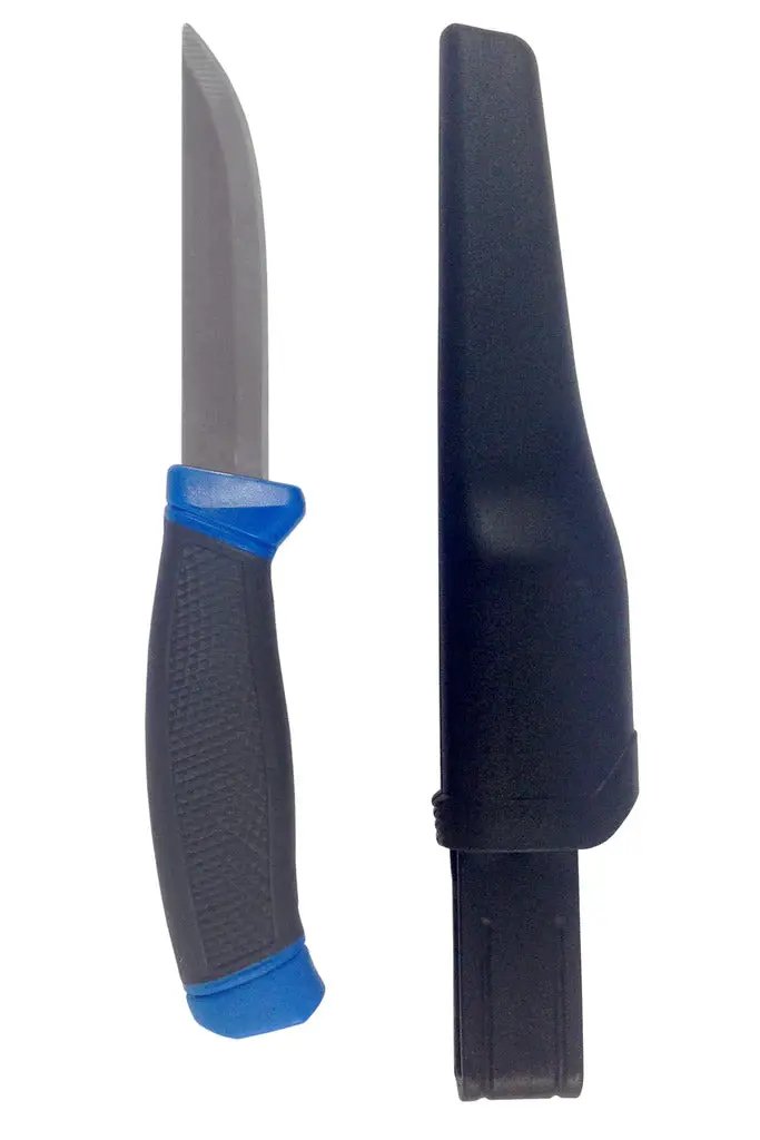 Fishtech Blue Bait Knife with Plastic Sheath by NZ Diver