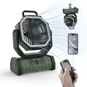 Outdoor Camping Fan with Power Bank and LED Light - Portable 3-Speed Fan by Mead's Supply & Equipment Outfitters limited