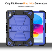 techplus Rugged iPad 11th Gen 10.9 Case Shockproof With Stand And Pencil Holder Blue Rugged iPad 11th Gen 10.9 Case With Stand Pencil Holder