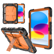 techplus Rugged iPad 10th Gen 10.9 Case With Kickstand Pencil Holder Orange Rugged iPad 10th Gen 10.9 Case With Kickstand
