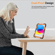 techplus Rugged iPad 10th Gen 10.9 Case With Kickstand Pencil Holder Orange Rugged iPad 10th Gen 10.9 Case With Kickstand
