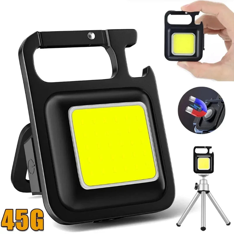 1000 LM Super Bright MINI COB Keychain Flashlight Charging Lamp Camping Lights with Magnet 4 Lighting Modes for Camping Home - Action Outdoors Kiwi