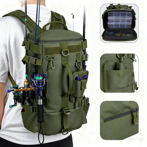 Desers Multifunctional Fishing Backpack With Rod Holders Waterproof Tackle Bag Multifunctional Fishing Backpack With Rod Holders