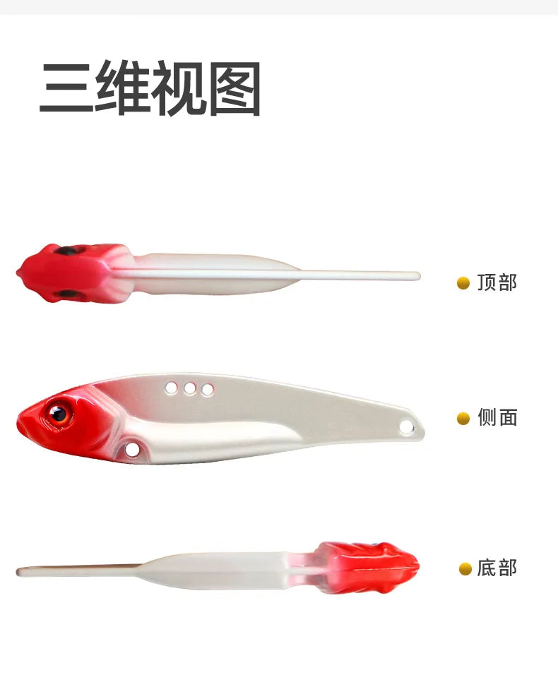 1Pcs 7g 10g 12g 14g Metal VIB Fishing Lure Vibration 3D Eyes Crank Lures Winter Sinking Hard Bait Swimbait Fishing Tackles - Action Outdoors Kiwi