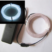 White 3M Battery Operated Neon LED Lights Glow EL Wire by salelink.co.nz