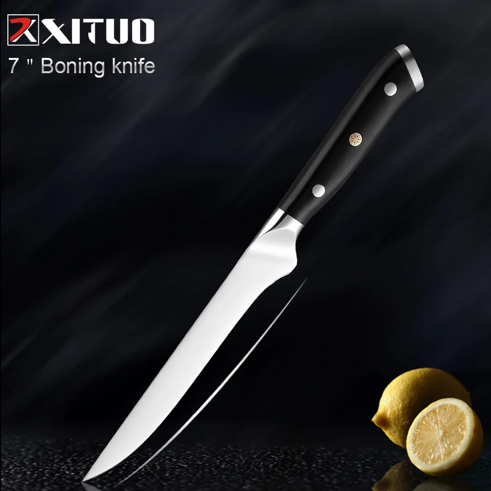 XITUO German Stainless Steel Kitchen Knife 1-7PCS Chef Knife Sharp Santoku Knife Cleaver Paring Knives Boning knife Cooking Tool - Action Outdoors Kiwi
