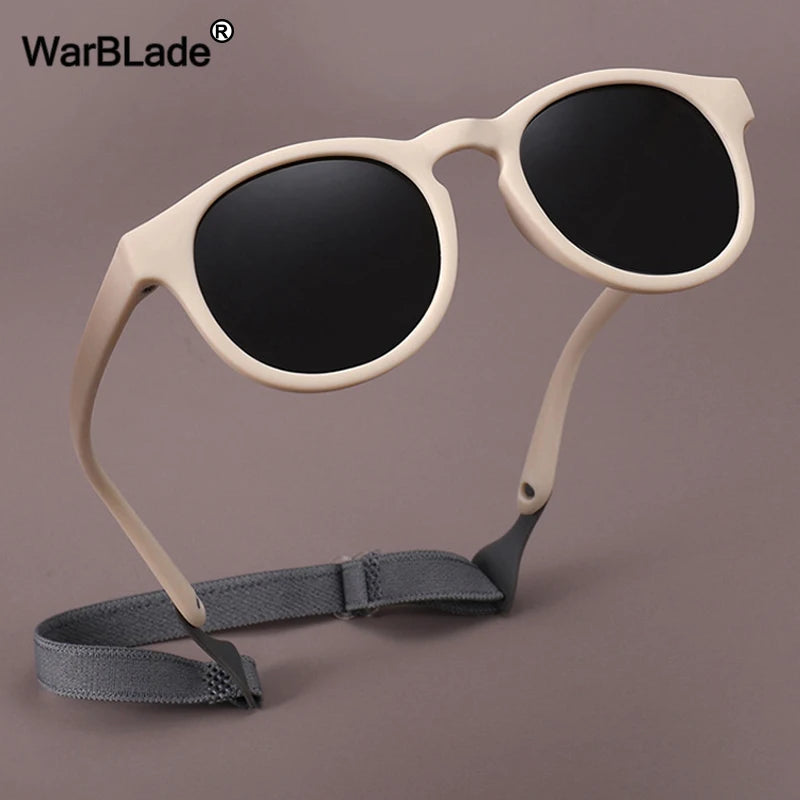 WarBlade Small Round Polarized Kids Sunglasses Silicone Flexible Safety Children Glasses 0-3 Years Boys Girls Baby Eyewear UV400 - Action Outdoors Kiwi