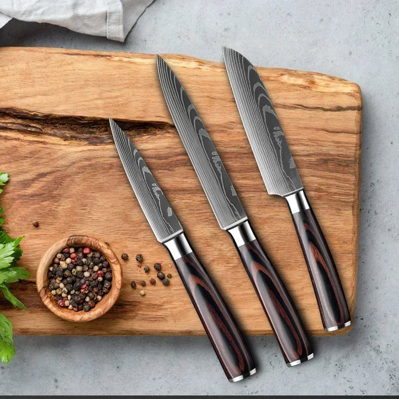 Kitchen Knives High Stainless Steel Chef Knife Slicing Butcher Boning Knife Cleaver Meat Vegetables Fruit Fish Filleting Knife - Action Outdoors Kiwi