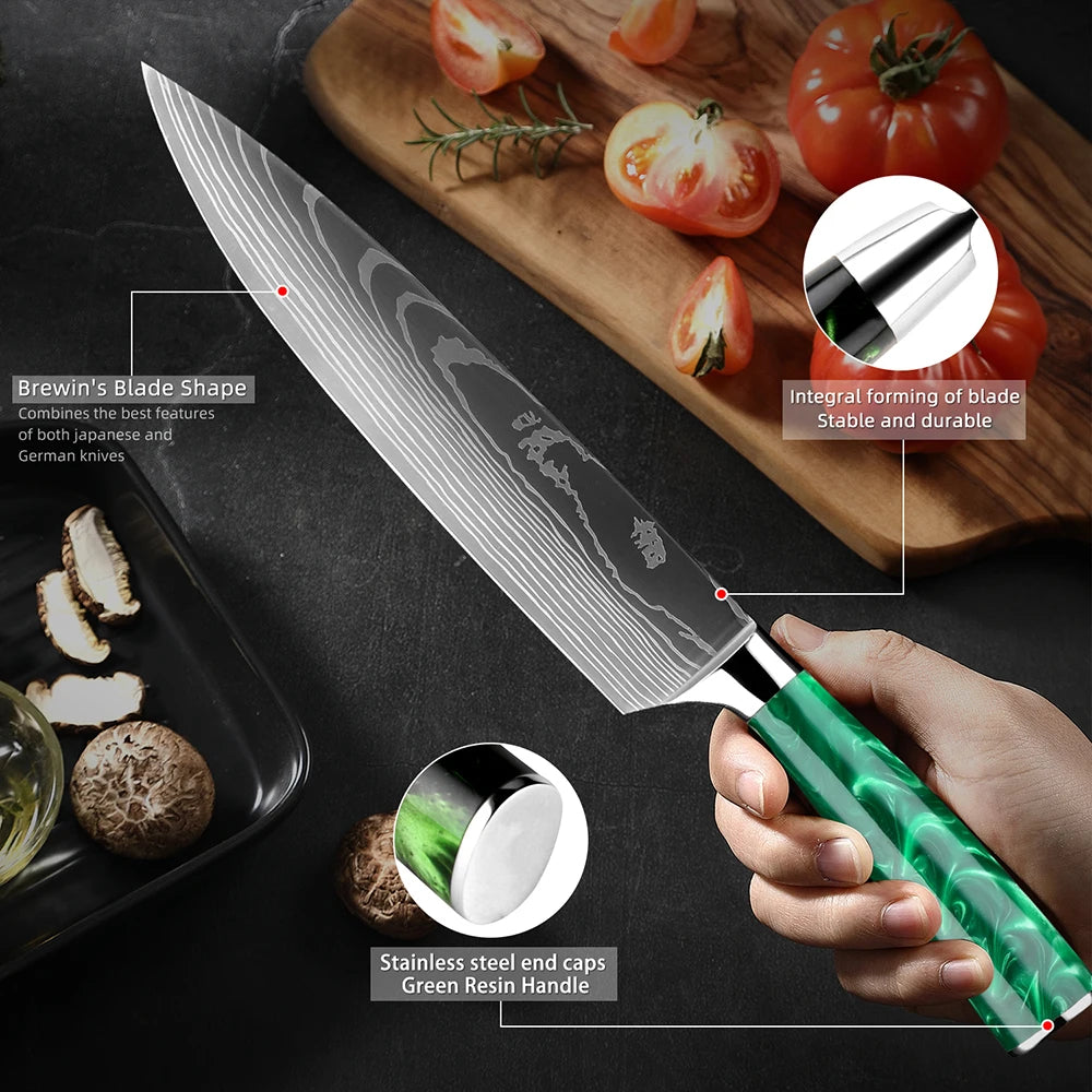 Chef Knife,8 Inch Professional Kitchen Chef Knife German Stainless Steel Ultra Sharp Kitchen Knife Chefs Knives Ergonomic Handle - Action Outdoors Kiwi