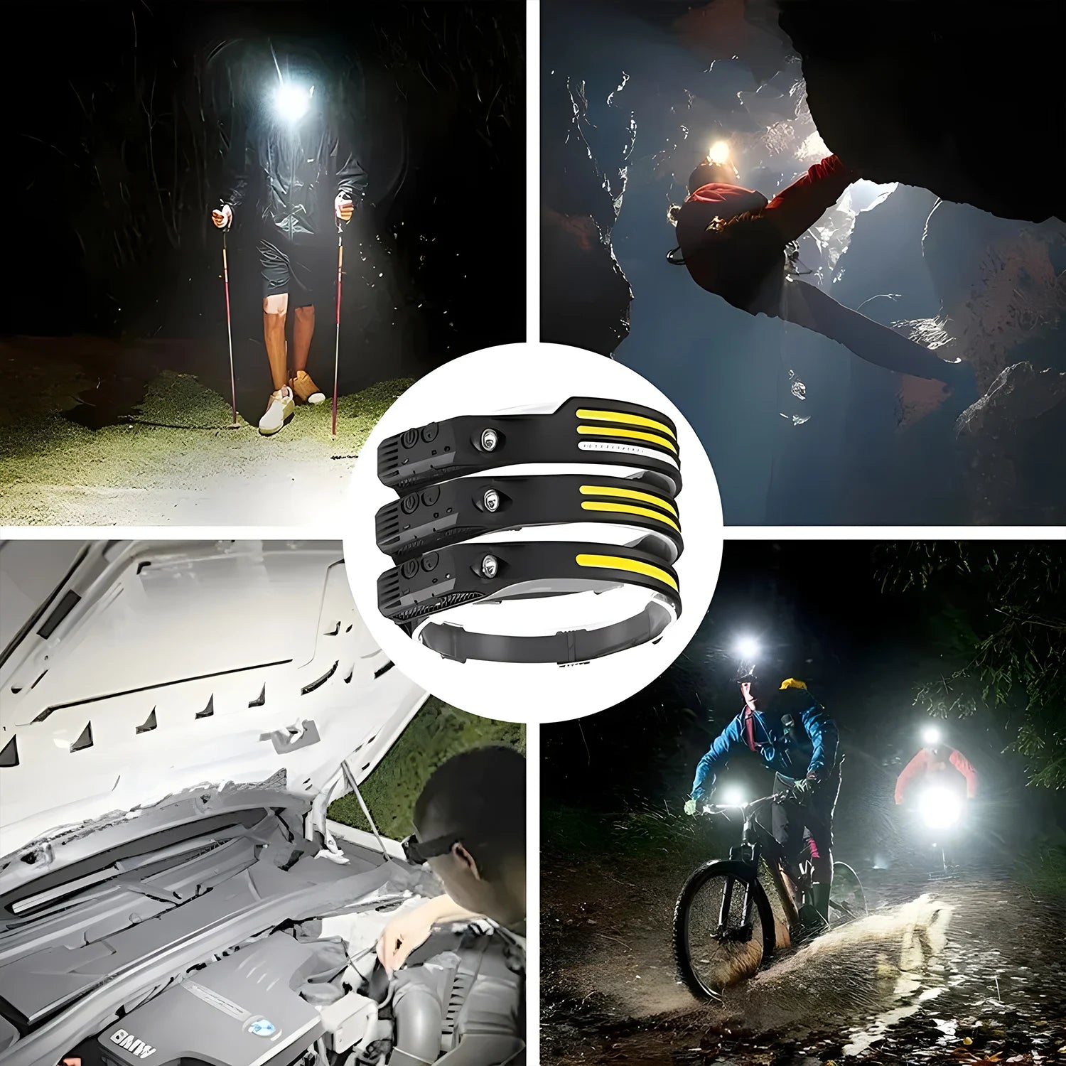 Headlight Portable head mounted work light rechargeable floodlight multifunctional outdoor fishing light strong running light - Action Outdoors Kiwi