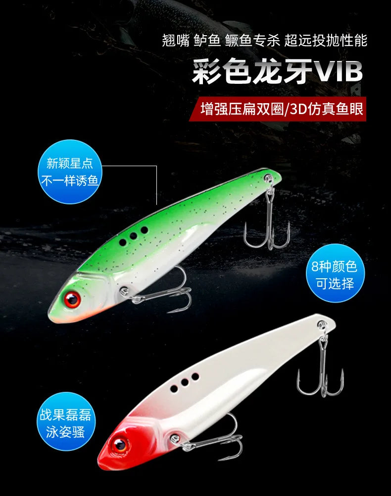 1Pcs 7g 10g 12g 14g Metal VIB Fishing Lure Vibration 3D Eyes Crank Lures Winter Sinking Hard Bait Swimbait Fishing Tackles - Action Outdoors Kiwi