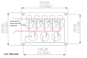 5 Gang ON-OFF Toggle Switch Control Panel 2 USB Charger 12V for Car by salelink.co.nz
