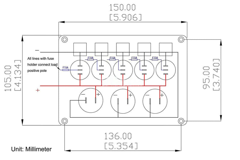 5 Gang ON-OFF Toggle Switch Control Panel 2 USB Charger 12V for Car by salelink.co.nz