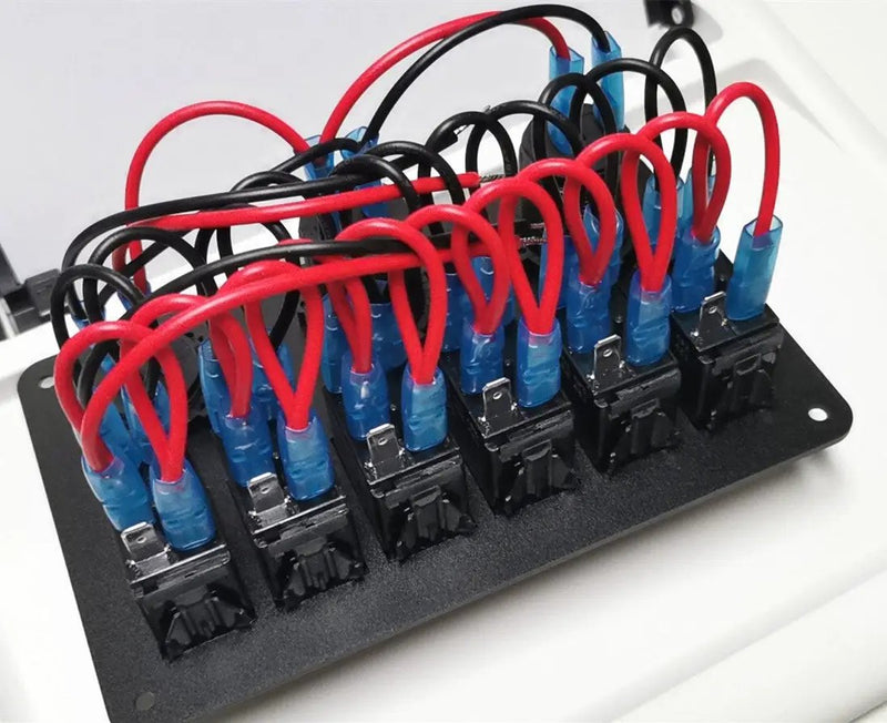 6 Gang LED Rocker Switch Panel Circuit Breakers Charger 12V USB by salelink.co.nz