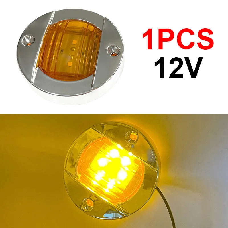 1Pcs DC12V/24V Marine Boat Transom LED Stern Light Round Cold White LED Tail Lamp Yacht Accessory Blue/White/Yellow/Green/Red - Action Outdoors Kiwi