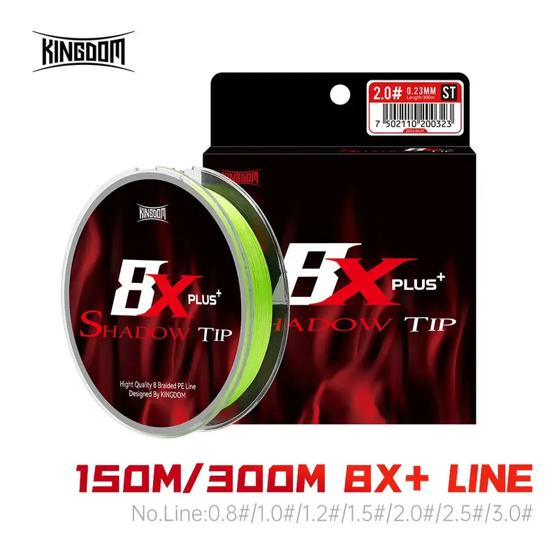 Desers Kingdom 8 Strands Shadow Tip Braided PE Line for Sea Fishing 150m 300m Green Kingdom 8 Strands Shadow Tip Braided PE Line 150m