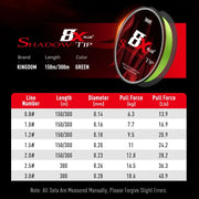 Desers Kingdom 8 Strands Shadow Tip Braided PE Line for Sea Fishing 150m 300m Green Kingdom 8 Strands Shadow Tip Braided PE Line 150m