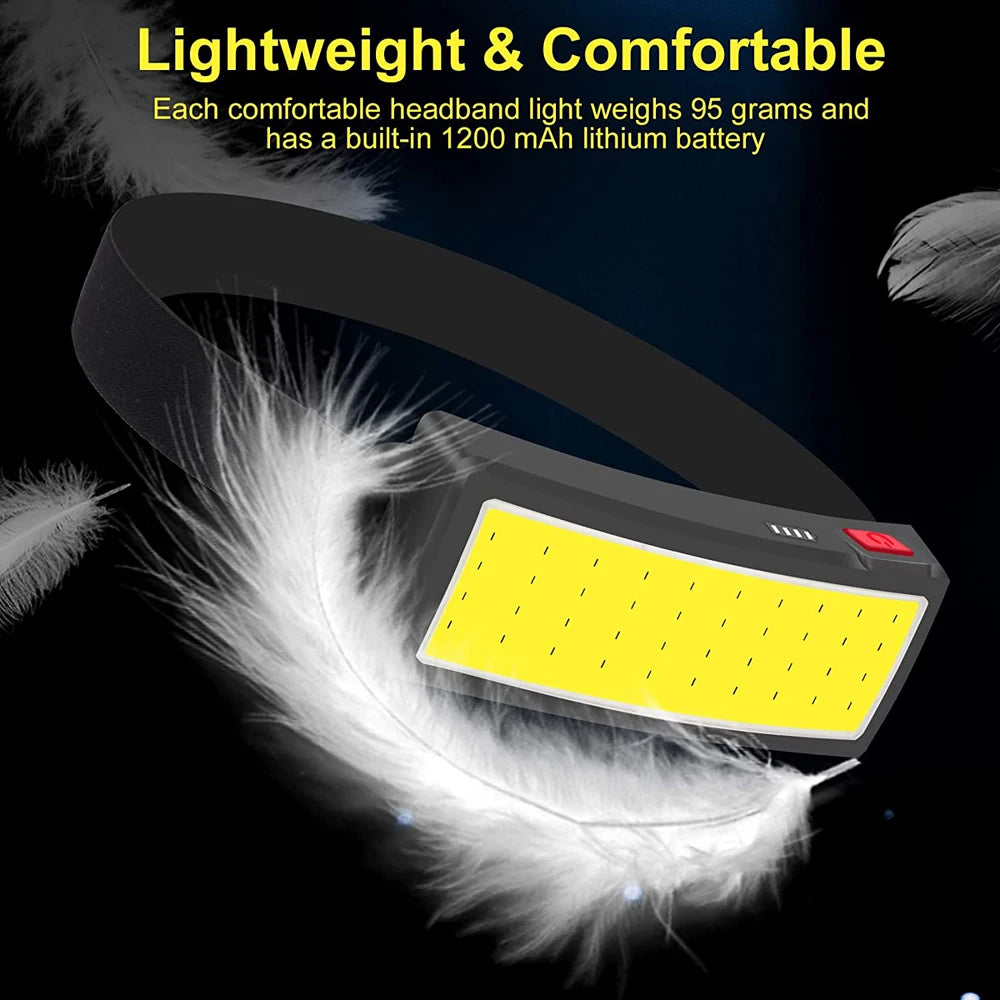 Powerful Headlamp Rechargeable COB LED Headlight Flashlight Outdoor Emergency Lantern Night Working Lights Camping Supplies - Action Outdoors Kiwi