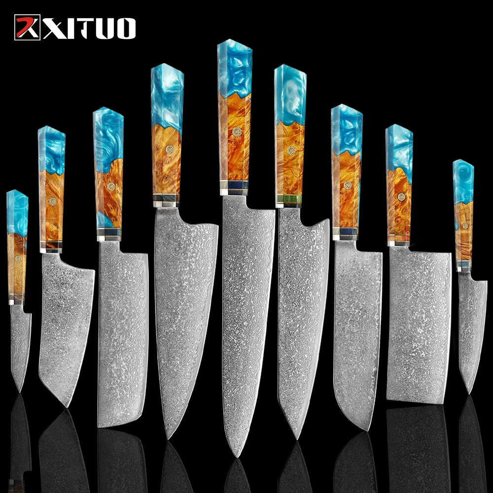 XITUO Damascus Knife Set Kitchen Knife Damascus Steel VG10 Chef Knife Santoku Knives Japanese Knife Home kitchen tools best gift - Action Outdoors Kiwi