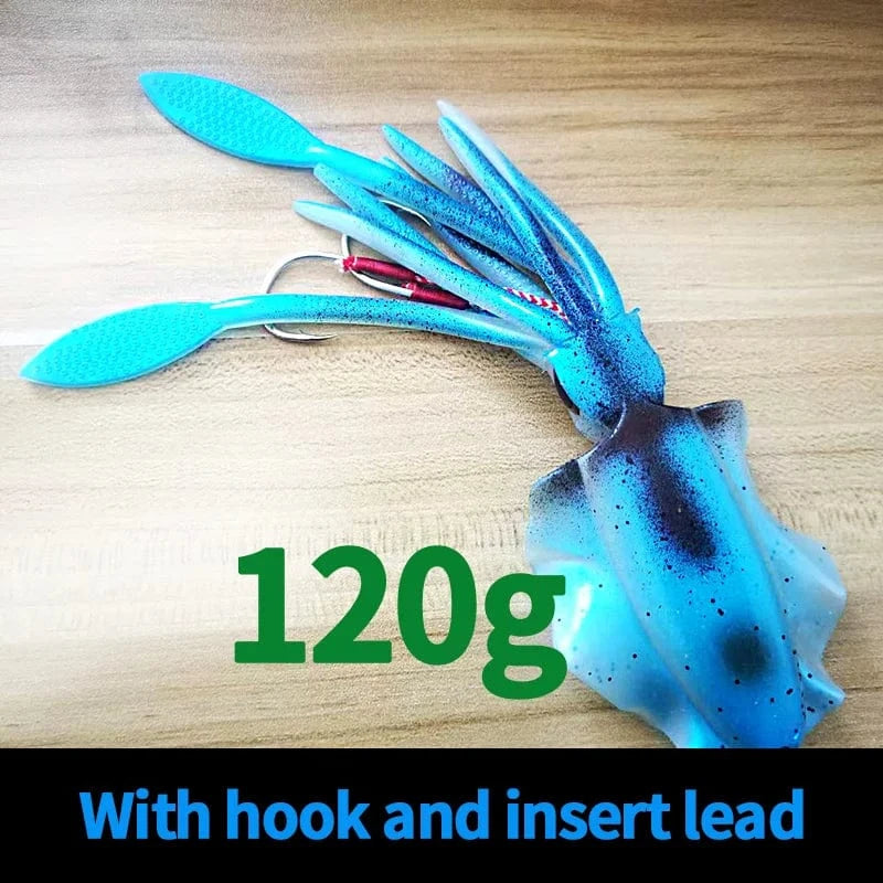 SUNMILE Fishing Soft Squid Lure 20g/60g/80g/100g/120g/150g Luminous/UV Squid Jig Fishing Lures For Sea Fishing Wobbler Bait - Action Outdoors Kiwi