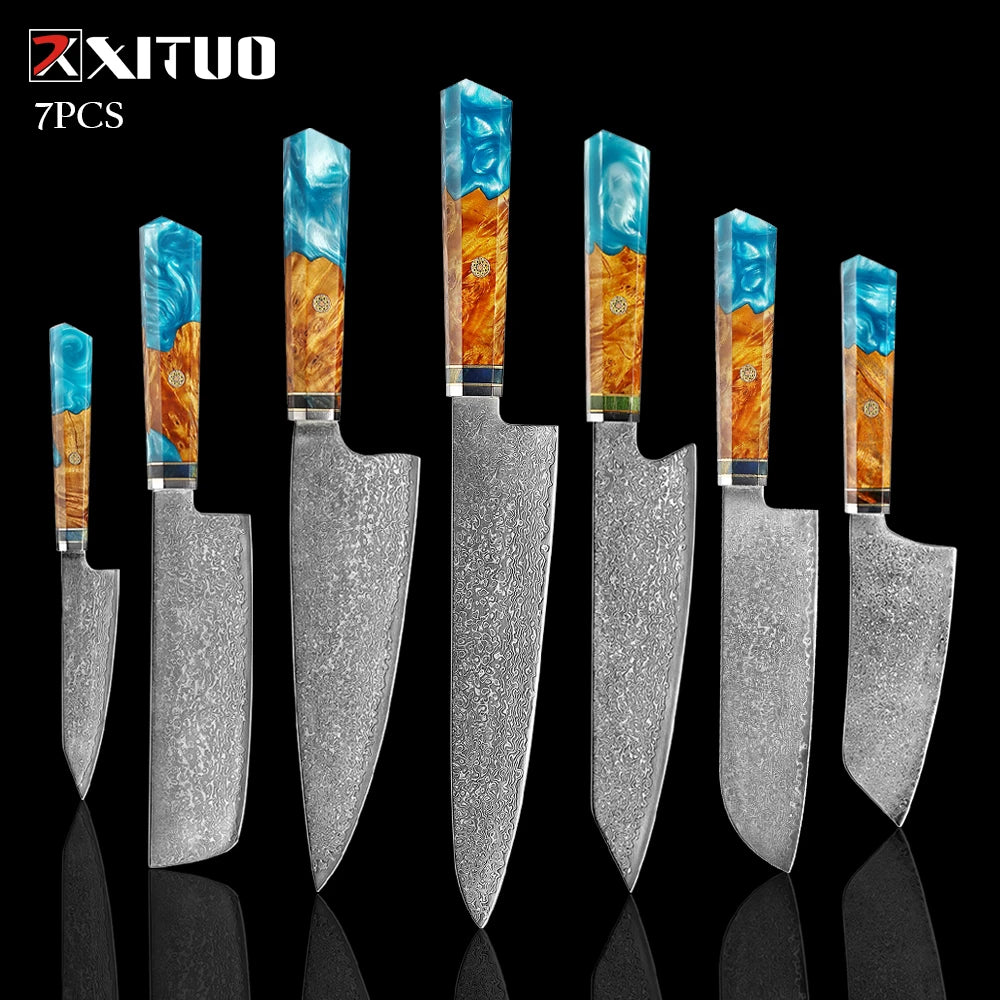 XITUO Damascus Knife Set Kitchen Knife Damascus Steel VG10 Chef Knife Santoku Knives Japanese Knife Home kitchen tools best gift - Action Outdoors Kiwi